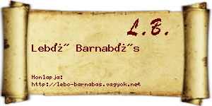 Lebó Barnabás névjegykártya