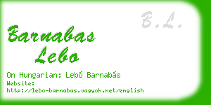 barnabas lebo business card