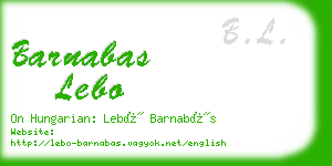 barnabas lebo business card